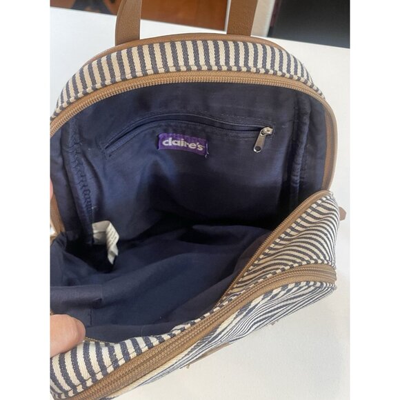 Y2K Mini Backpack Purse‎ Bag Nautical Stripes Tassle Beach Coastal Vacation - Picture 8 of 10